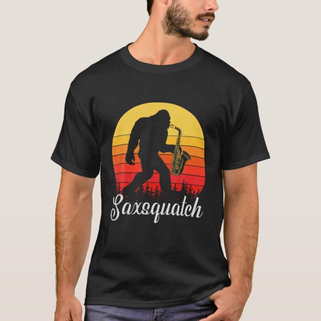Camiseta Saxquatch Sasquatch Saxofone Funny Bigfoot T (Frente)