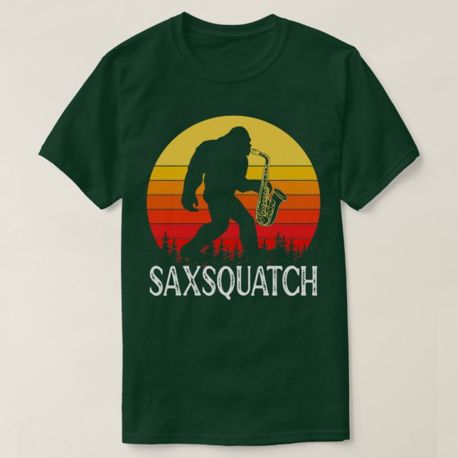 Camiseta Saxsquatch Retro Sunset (Frente do Design)