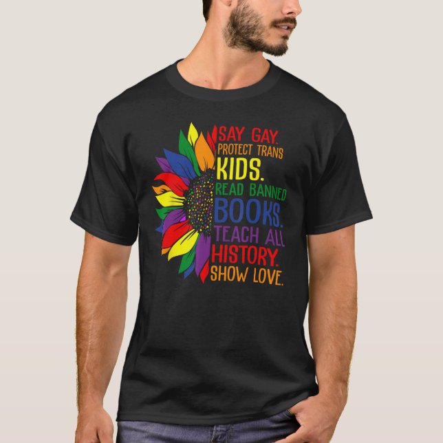 Camiseta Say Gay Protect Trans Kids Read Banned Books LGBT  (Frente)