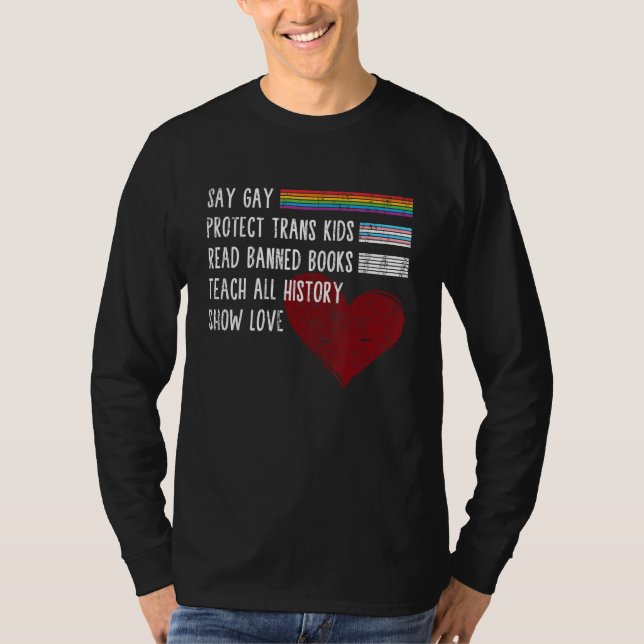 Camiseta Say Gay Protect Trans Kids Read Banned Books Trust (Frente)
