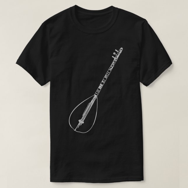 Camiseta Saz Baglama traditional Turkish Instrument Turkish (Frente do Design)