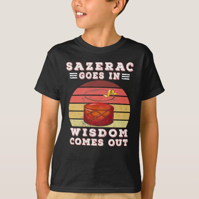 Camiseta Sazerac entra em sabedoria sai (Frente)