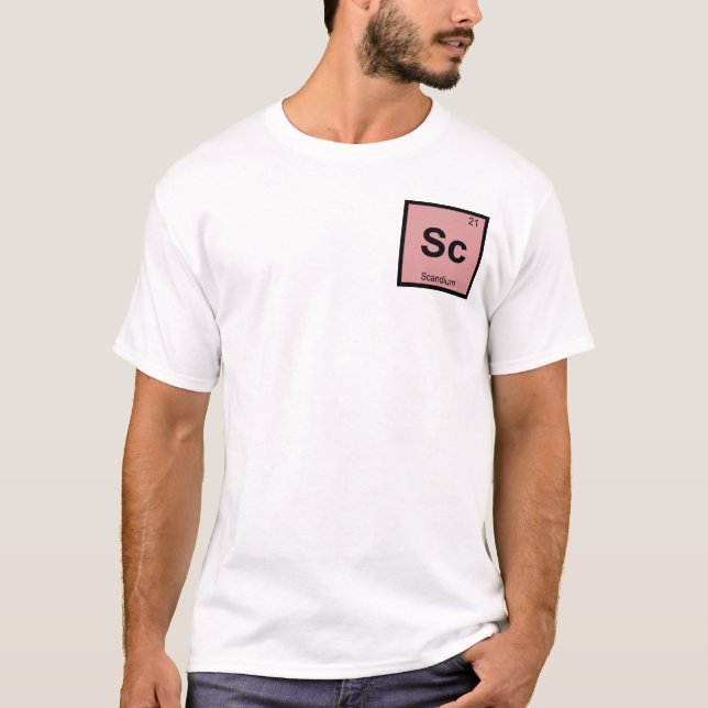 Camiseta Sc - Símbolo Periódico de Mesa Química Scandium (Frente)
