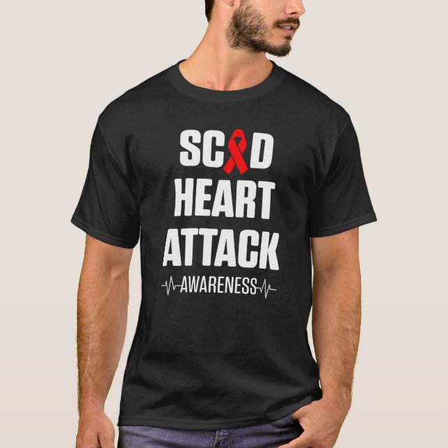 Camiseta SCAD Heart Attack Survivor Heartbeat Warrior Aware (Frente)