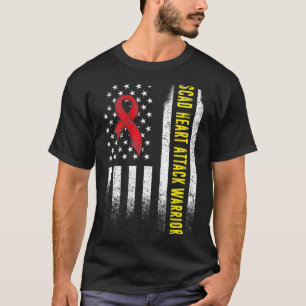 Camiseta SCAD Heart Attack Survivor USA Flag Warrior Awaren