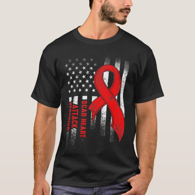Camiseta SCAD Heart Attack Survivor Win Warrior Awareness  (Frente)
