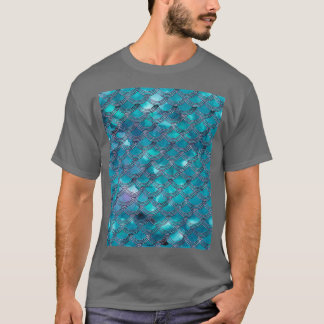Camiseta Scales de Sereia Roxo Teal Glam 1 Faux Glitter shi