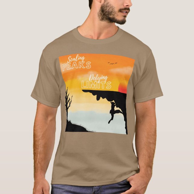 Camiseta Scaling Peaks Defying Limits rock climbing boy (Frente)