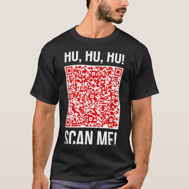 Camiseta Scan Me! Qr Scan Me Joke Funny Santa Merry Christm (Frente)