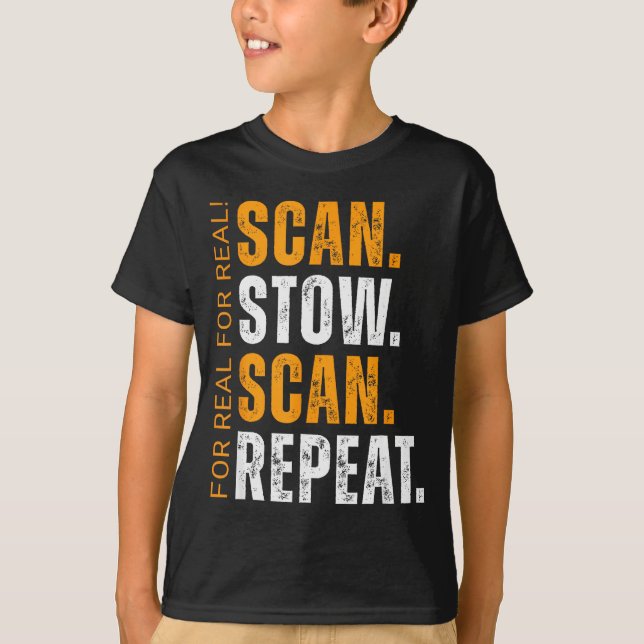 Camiseta Scan Stow Scan Repeat Funny Warehouse Worker  (Frente)