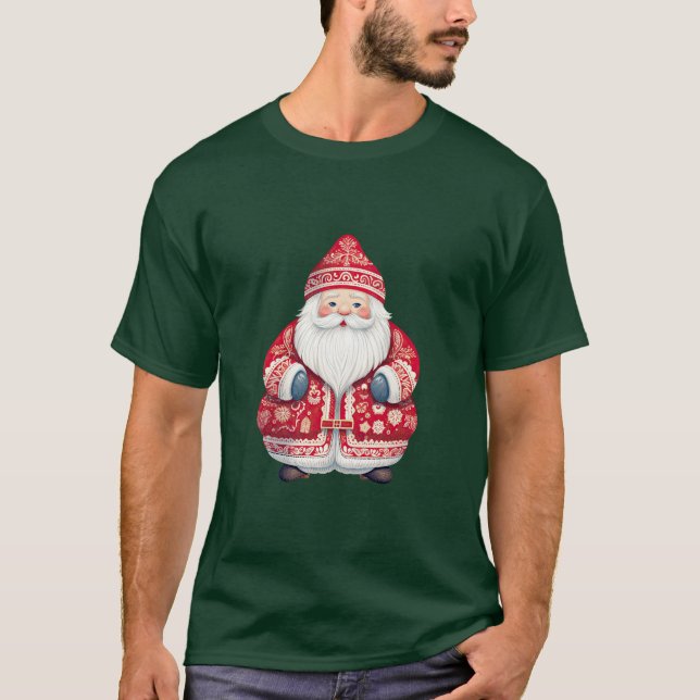 Camiseta Scandinavian Folk Santa Claus (Frente)