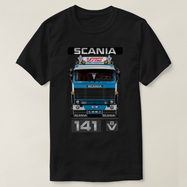 Camiseta SCANIA 141 V8 Arte criada Digitalmente T-S Clássic (Frente do Design)