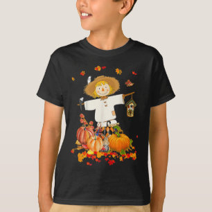 Camiseta Scarecrow Autumn Hello Fall Pumpkin Ação de Graças