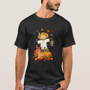 Camiseta Scarecrow Autumn Hello Fall Pumpkin Ação de Graças