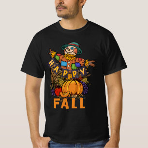 Camiseta Scarecrow Pumpkin Garden Feliz Queda Outono Graças