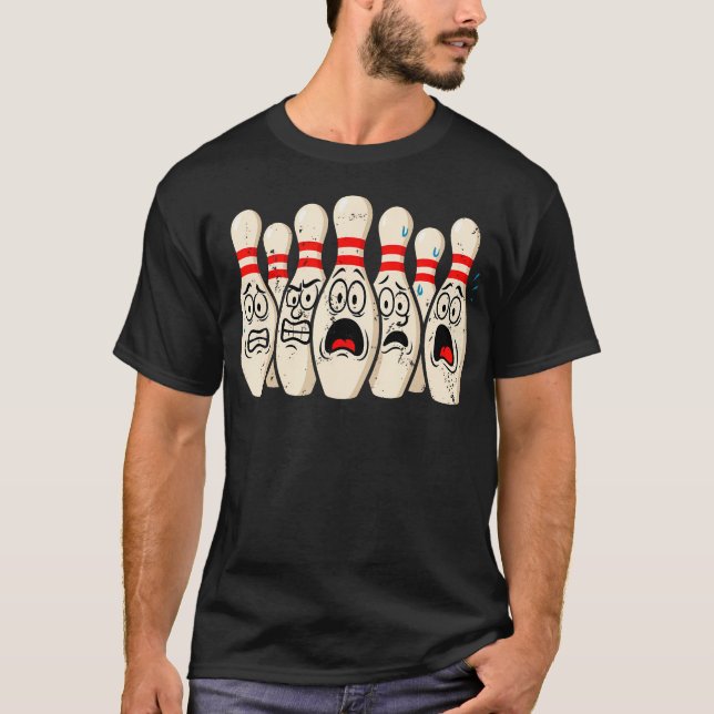 Camiseta Scared Bowling Pins Tee For Bowler Bowling Joke St (Frente)