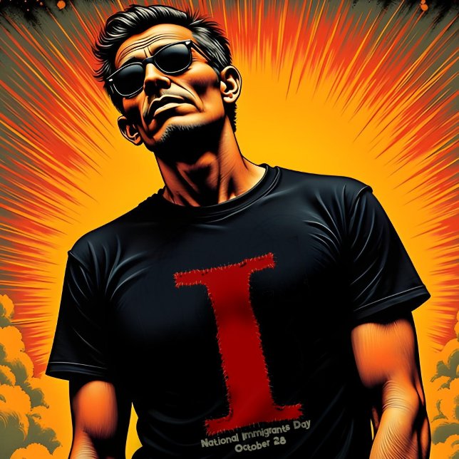 Camiseta Scarlet Letter National Immigrants Day (Criador carregado)