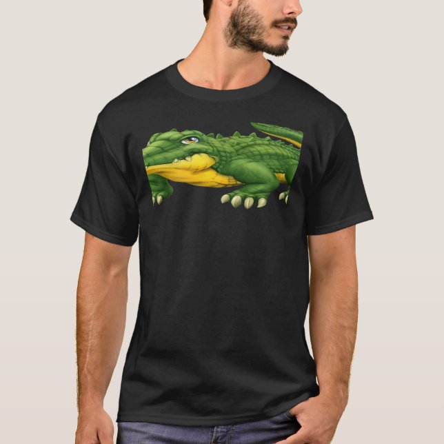 Camiseta Scary Cool Green Alligator Crocodile Wild Animal P (Frente)
