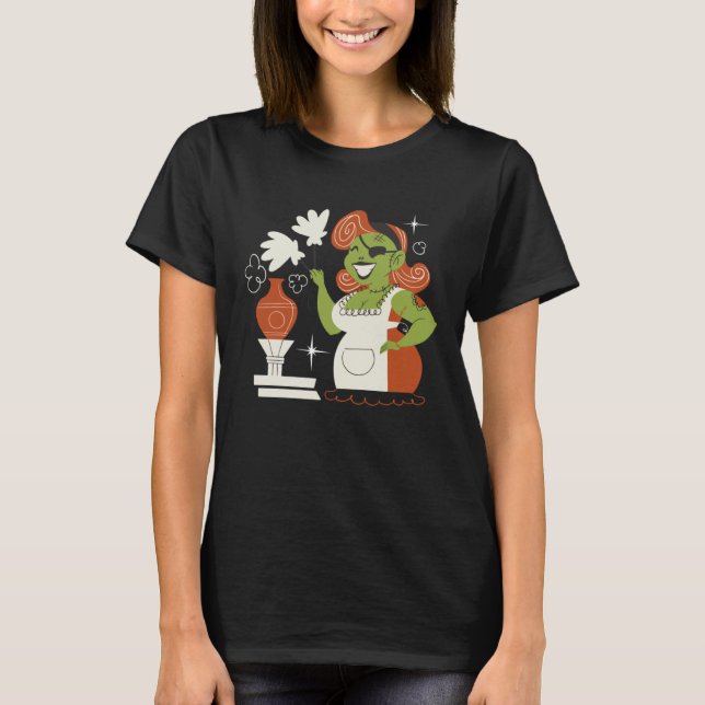 Camiseta Scary creepy zombie cleaning lady (Frente)