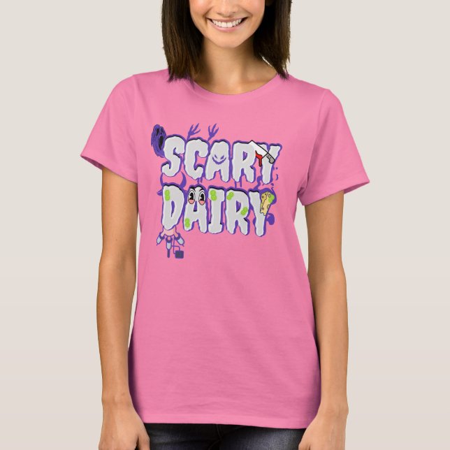 Camiseta Scary Dairy Vegan Halloween (Frente)