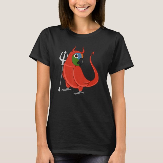 Camiseta Scary Devil Costume Parrot I Peach-fronted Conure (Frente)