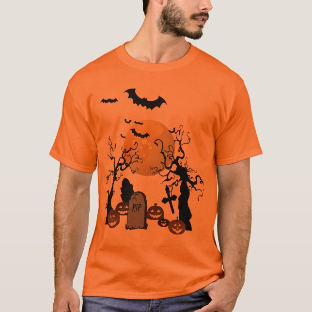 Camiseta Scary Graveyard Halloween (Frente)