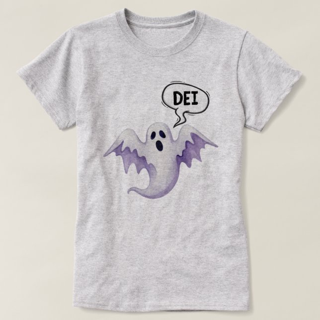 Camiseta Scary Halloween fantasma DEI (Frente do Design)