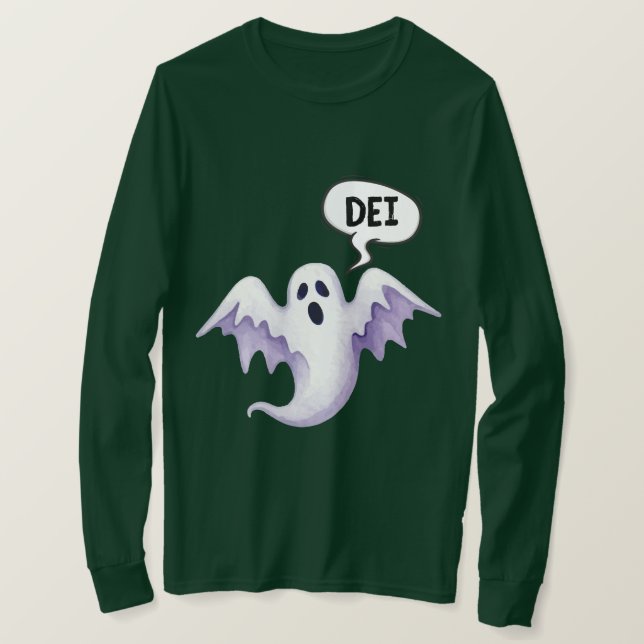 Camiseta Scary Halloween fantasma DEI (Frente do Design)