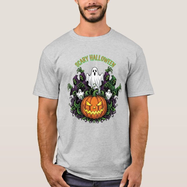 Camiseta Scary Halloween Ghost & Reaper Tee (Frente)