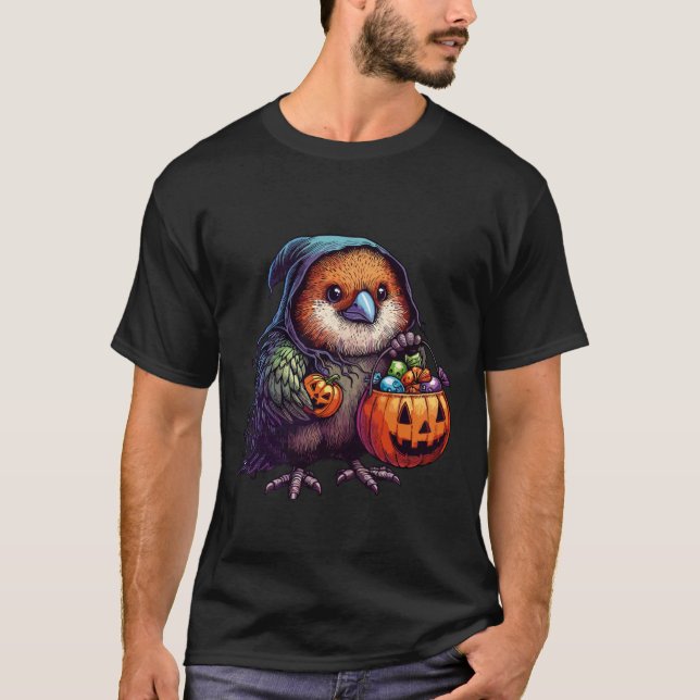 Camiseta Scary Halloween Kiwi Bird Ghost Spooky Candy Bag 1 (Frente)
