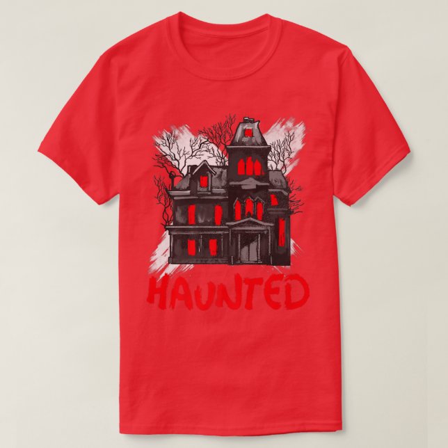 Camiseta Scary Haunted House Horror Art  (Frente do Design)