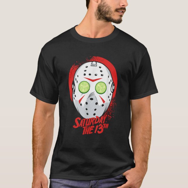 Camiseta Scary Horror Saturday 13th Funny Halloween Costume (Frente)