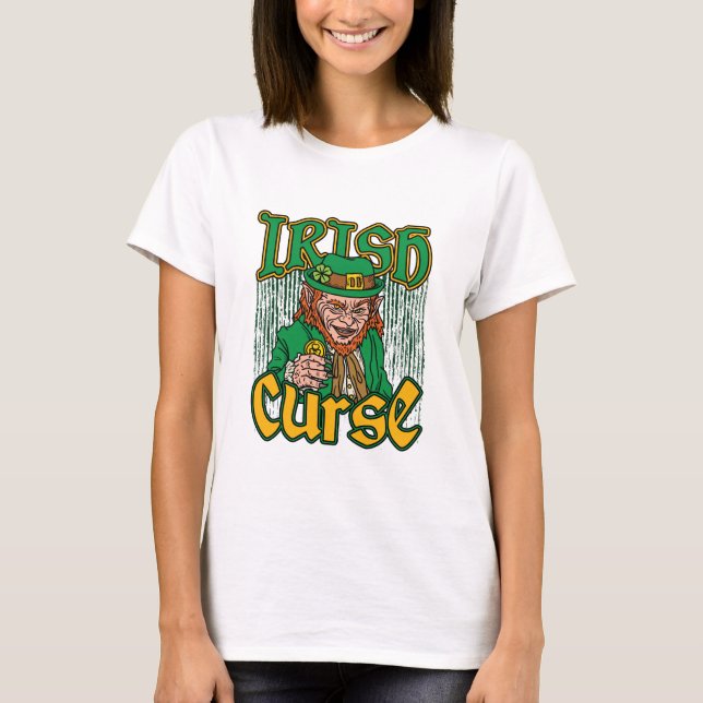 Camiseta Scary Leprechaun Dia de São Patrício Irlandês de M (Frente)