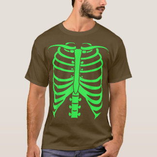 Camiseta Scary Neon Green Skeleton Bones