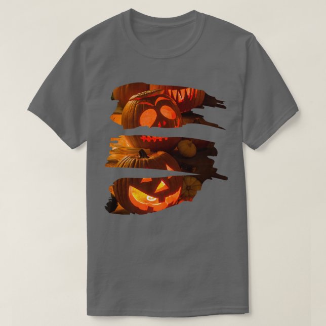 Camiseta Scary pumpkin faces  Scary jack o lantern Spooky H (Frente do Design)