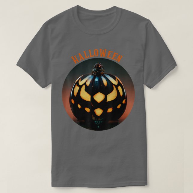 Camiseta Scary Pumpkin Halloween, JackOLantern Head Face Sc (Frente do Design)