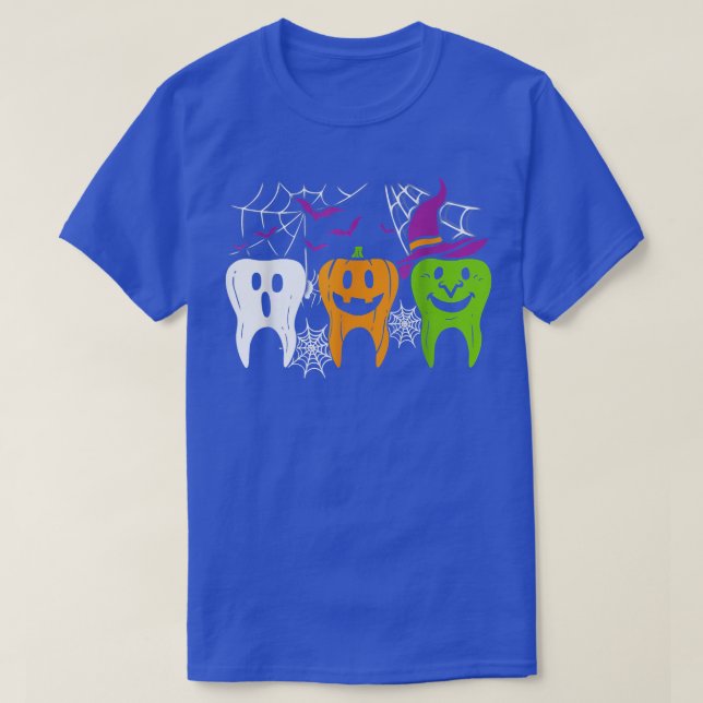 Camiseta Scary Teeth Costume Ghost Pumpkin Witch Bat Hallow (Frente do Design)