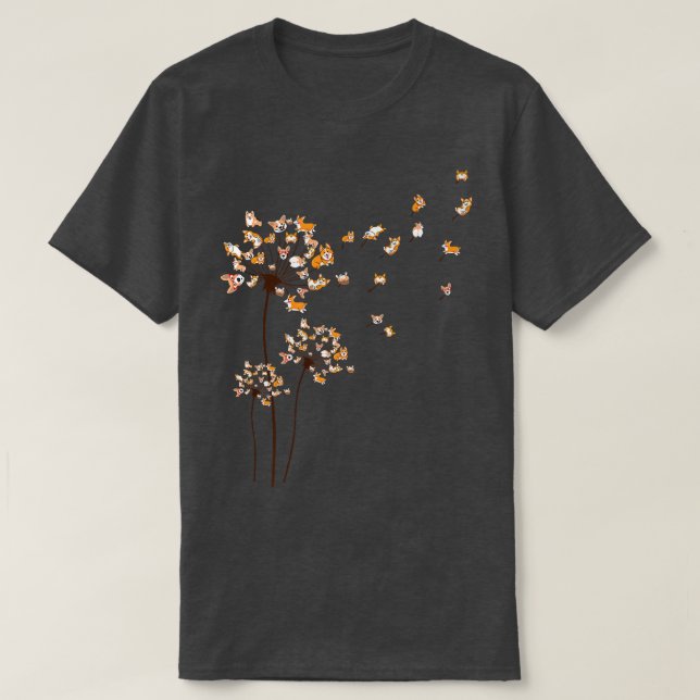 Camiseta Scatter Love Corgi Dandelion Corgi Dog Mãe (Frente do Design)