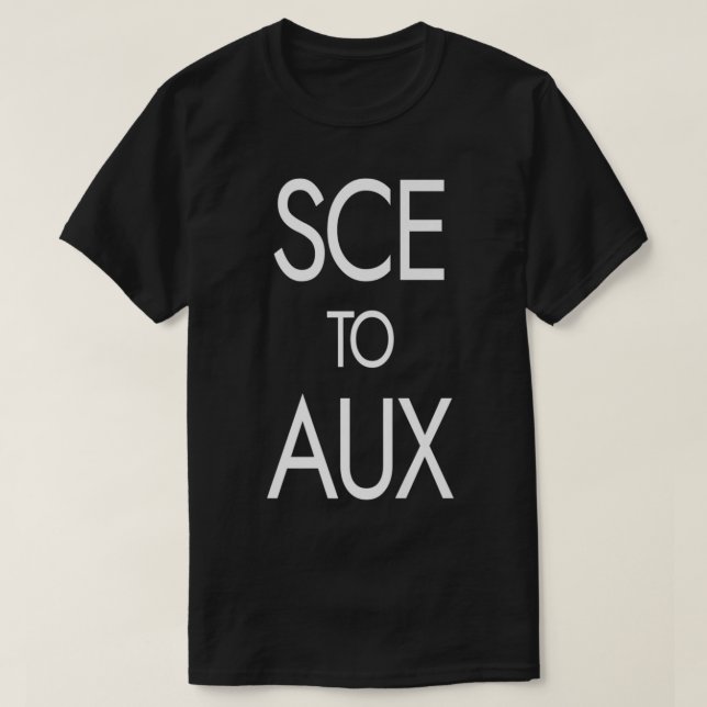 Camiseta SCE para AUX como Raça Espacial Engraçada e Ciênci (Frente do Design)