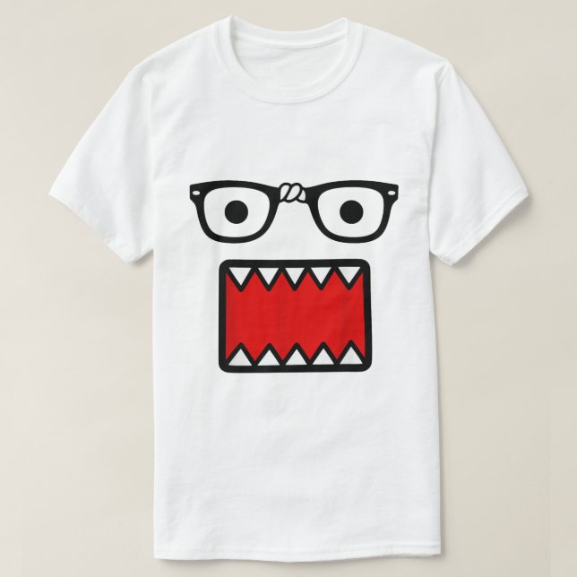 Camiseta Scene Kid Glasses & Cartoon Mouth Design (Frente do Design)