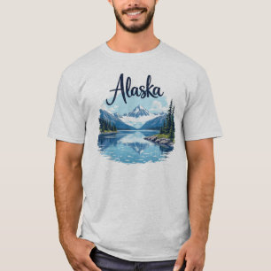 Camiseta Scenic Alaska River & Mountain Tee