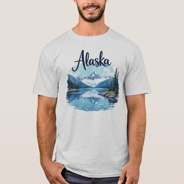 Camiseta Scenic Alaska River & Mountain Tee (Frente)
