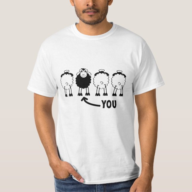 Camiseta Schaap, witte of zwarte schapen van de familie (Frente)