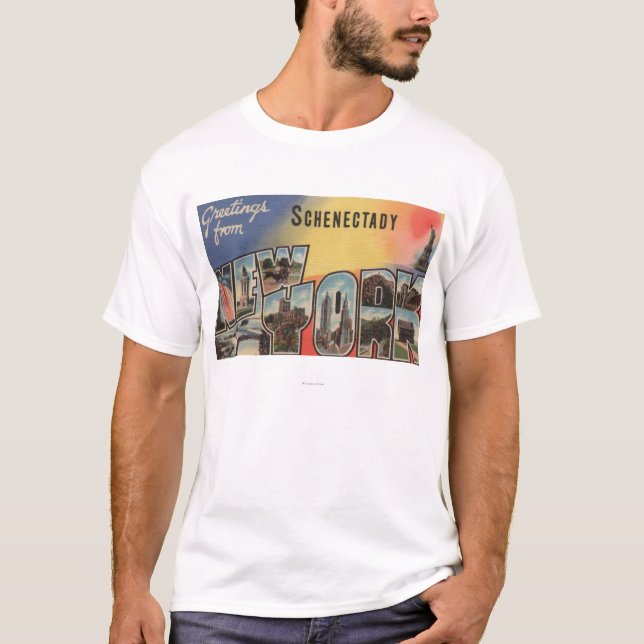 Camiseta Schenectady, New York - grandes cenas da letra (Frente)