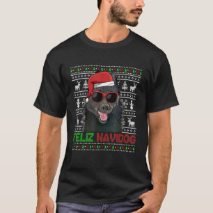 Camiseta Schipperke Dog Feliz Navidog Feliz Natal Encantado