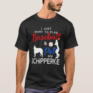 Camiseta Schipperke Funny Baseball Dog Proprietário Lover X