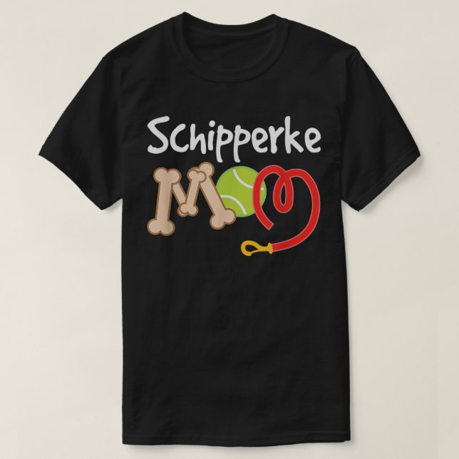 Camiseta Schipperke Mãe Dia de as mães Pet Gift  (Frente do Design)