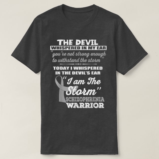 Camiseta Schizophrenia Warrior Shirt I Am The Storm Ribbon  (Frente do Design)