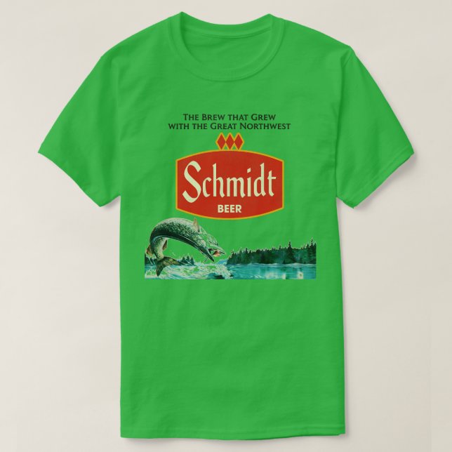 Camiseta Schmidt Beer Retro Defunct Fish Nature Cena (Frente do Design)