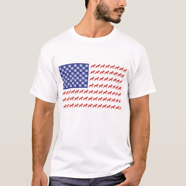 Camiseta Schnauzer American Flag (Frente)